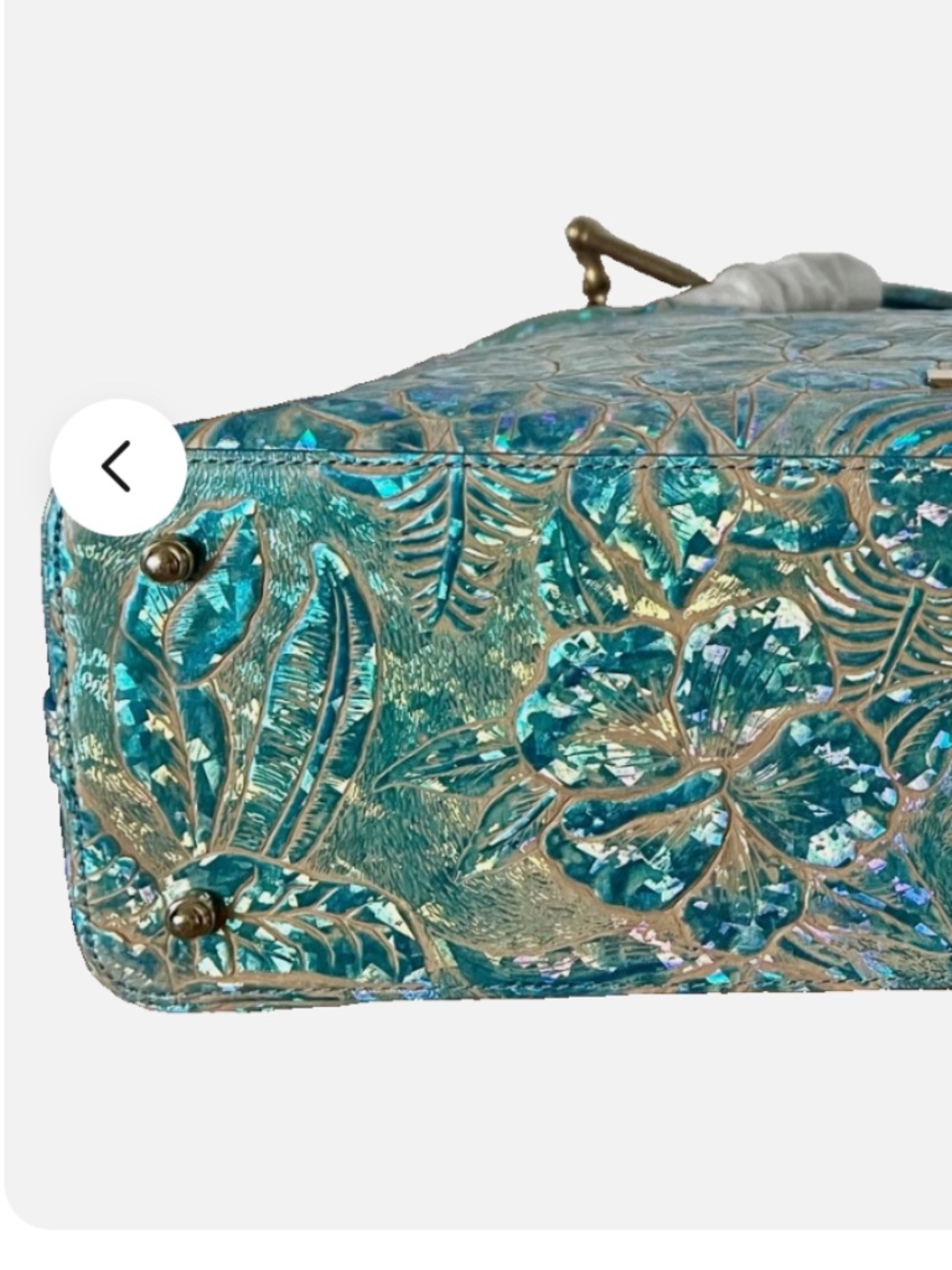 💙🩵 NWOT Brahmin Blue Serenity Sonic Large Elaine Dazzling Hologram Handbag🩵💙 - Picture 6 of 16